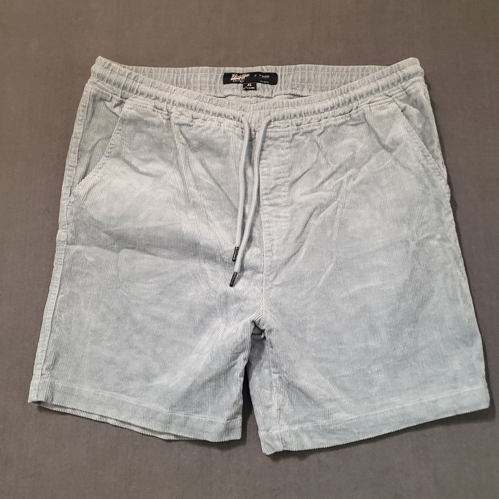Brooklyn Cloth Corduroy Shorts Mens XL Blue Elastic Waist Drawstring Casual